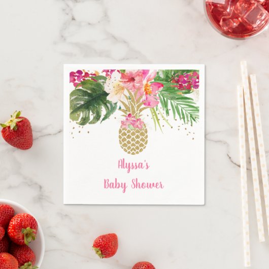Ananas Tropical Floral Baby Shower Serviette (Beispiel)
