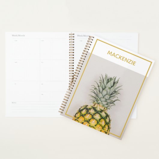 Ananas Tropical Gold Personalisiert Name Planer (Anzeige)