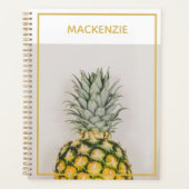 Ananas Tropical Gold Personalisiert Name Planer (Vorderseite)