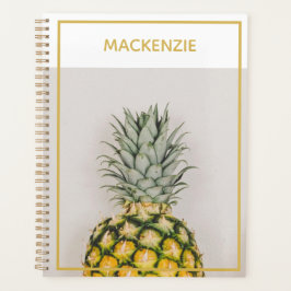 Ananas Tropical Gold Personalisiert Name Planer