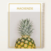 Ananas Tropical Gold Personalisiert Name Planer (Rückseite)