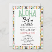 Ananas Tropical Luau Hawaiian Aloha Babydusche Einladung (Vorderseite)