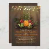 Ananas Tropical String Lights Beach Wedding Einladung (Vorne/Hinten)
