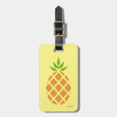 Ananas Tropical Summer Custom Monogram Option Gepäckanhänger (Vorderseite vertikal)