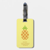 Ananas Tropical Summer Custom Monogram Option Gepäckanhänger (Rückseite vertikal)