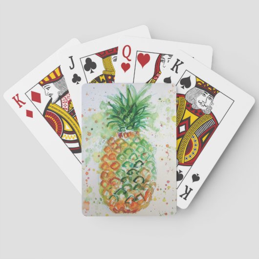 Ananas Tropical Watercolor Playing Cards Set Spielkarten (Rückseite)