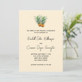 Ananas Tropical Wedding Full Names Einladung (Stehend Vorderseite)