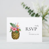 Ananas, tropisch-hawaiianisch, ohne Mehl- oder Kra RSVP Karte (Stehend Vorderseite)