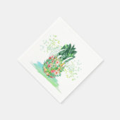 Ananas Tropisch Hawaiianische Blume ALOHA Serviette (Ecke)