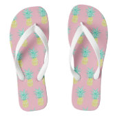 Ananas Tropisch Pink Flip Flops Badesandalen (Fußbett)