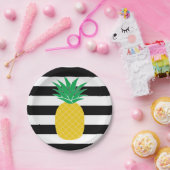 Ananas, tropisch, schwarz und weiß gestrichen pappteller (Party)