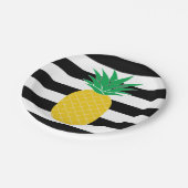 Ananas, tropisch, schwarz und weiß gestrichen pappteller (Schrägansicht)