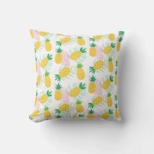 Ananas Tropische Blätter Farne Gelb Grün Sommer Kissen