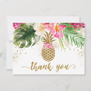 Ananas-Tropische-Blumen-Brautparty-Dankeschön Dankeskarte