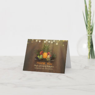 Ananas Tropische Blumen Strand Hochzeit Danke