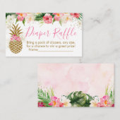 Ananas Tropische Blütendusche Windelwindeln Begleitkarte (Vorne/Hinten)