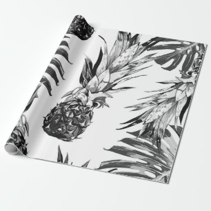 Ananas, tropische Dschungelblätter. Schöne Naht Geschenkpapier