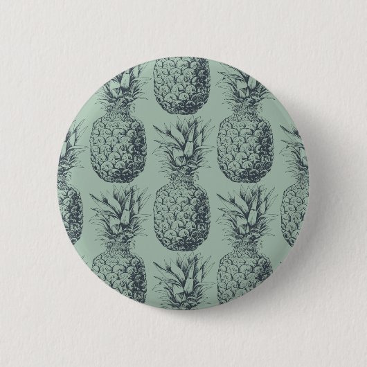 Ananas, tropische Fruchtmuster Button (Vorderseite)