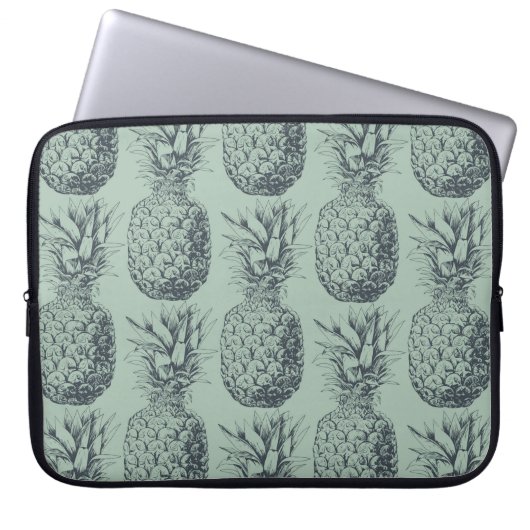 Ananas, tropische Fruchtmuster Laptopschutzhülle (Vorderseite)
