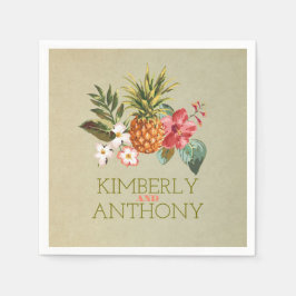 Ananas-tropische Hochzeit in Urlaubsort Serviette