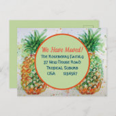 Ananas tropische neue Adresse, die wir übertragen  Postkarte (Vorne/Hinten)