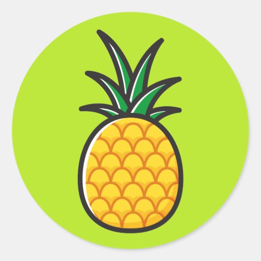 Ananas Tropische Runde Aufkleber (Vorderseite)
