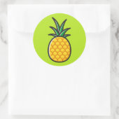 Ananas Tropische Runde Aufkleber (Tasche)