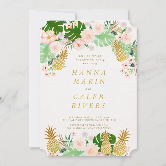 Ananas-tropische Verlobungs-Einladung Einladung (Vorderseite)