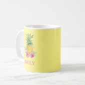 Ananas Tropischer Aloha Hawaii Personalisierter Na Kaffeetasse (Vorderseite Links)
