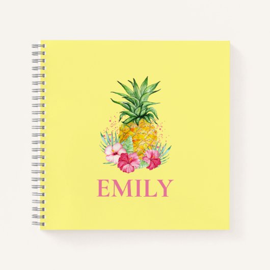 Ananas Tropischer Aloha Hawaii Personalisierter Na Notizblock (Vorderseite)