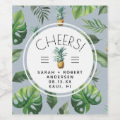 Ananas Tropisches Blattwerk Weinetikett (Einzelnes Label)