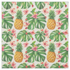 Ananas Tropisches Blumenmuster Stoff