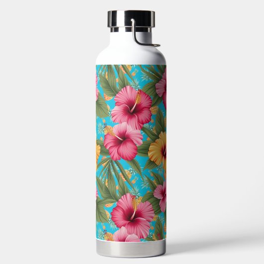 Ananas tropisches Blütenbild Trinkflasche (links)