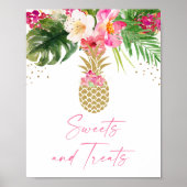 Ananas Tropisches Blütenblatt Geburtstagszeichen d Poster (Vorne)