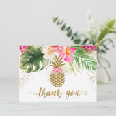 Ananas Tropisches Brautparty Dankeskarte (Stehend Vorderseite)