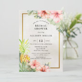 Ananas-tropisches Brautparty Einladung (Stehend Vorderseite)