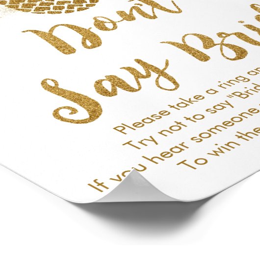 Ananas tropisches Flair sagt kein Bride Game Poster (Ecke)