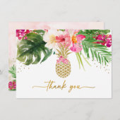 Ananas tropisches Flora Dankeskarte (Vorne/Hinten)