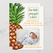 Ananas Tropisches Foto Geburtsankündigung Ankündigung (Vorne/Hinten)
