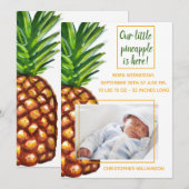 Ananas Tropisches Foto Geburtsankündigung Ankündigung (Vorne/Hinten)