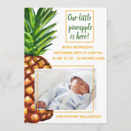 Ananas Tropisches Foto Geburtsankündigung Ankündigung