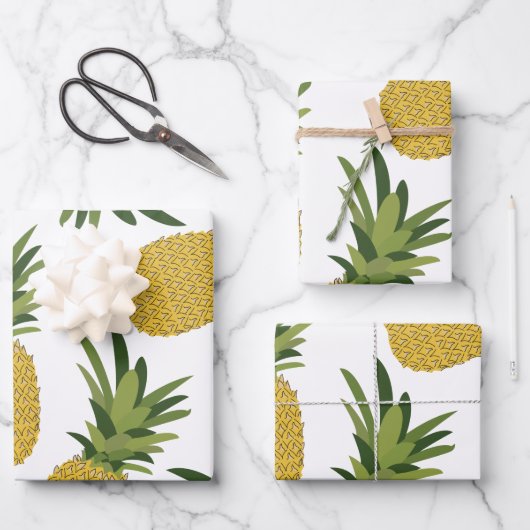 Ananas tropisches Fruchtmuster Geschenkpapier Set (Vorderseite)