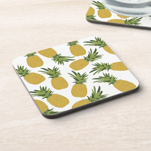 Ananas tropisches Fruchtmuster Getränkeuntersetzer (Linke Seite)