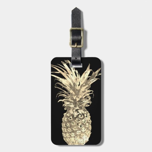 Ananas-tropisches Gold Gepäckanhänger (Vorderseite vertikal)