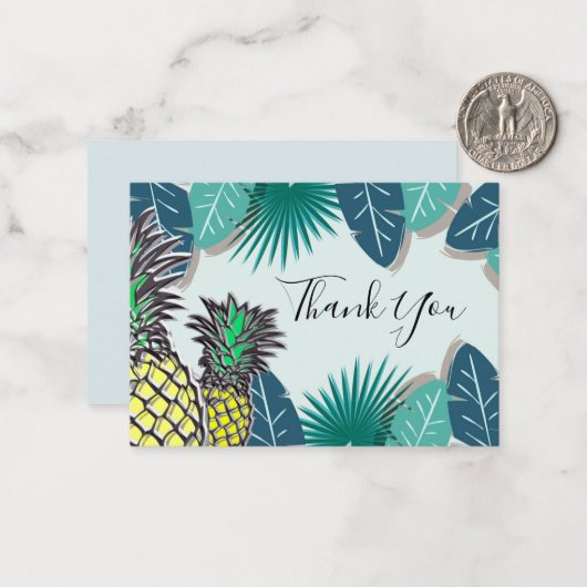 Ananas tropisches Leaf Danke Karte (Vorderseite/Rückseite Beispiel)