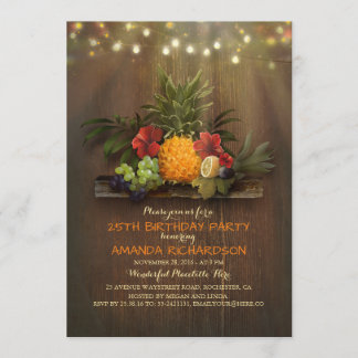 Ananas-tropisches Licht-Strand-Geburtstags-Party Einladung