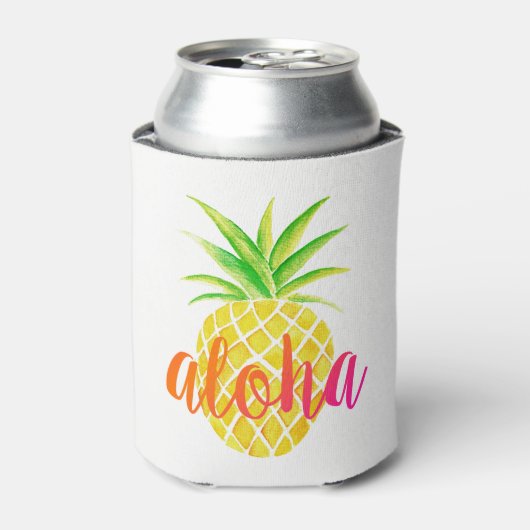 Ananas tropisches Monogramm Dosenkühler (Kanne Vorderseite)