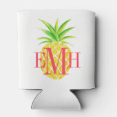Ananas tropisches Monogramm Dosenkühler (Rückseite)