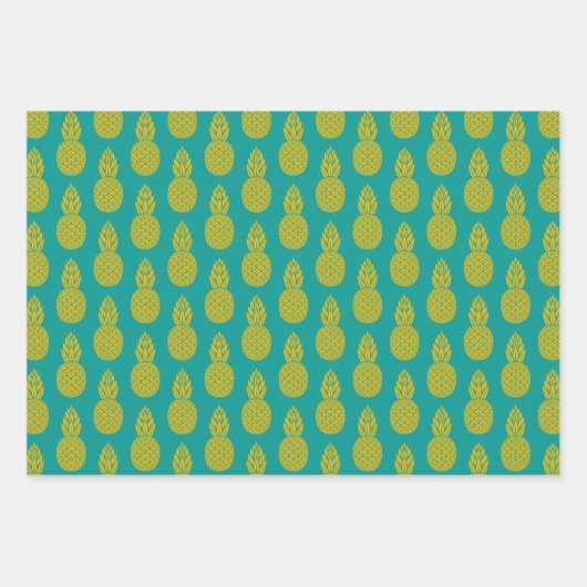 Ananas Tropisches Obst Geschenkpapier Set (Vorderseite)