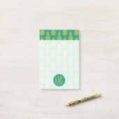 Ananas Tropisches Obst | Monogramm Post-it Klebezettel (Auf Schreibtisch)